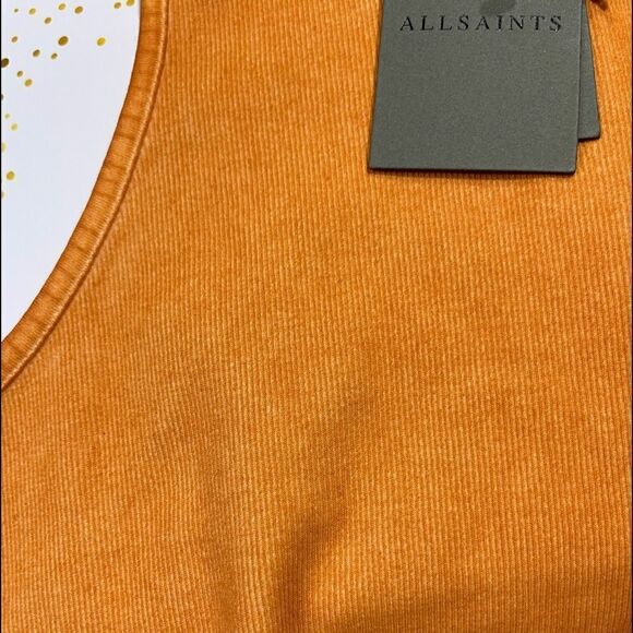 ALL Saints Bodysuit in burnt orange tangerine dyed color Size 6 Brat Summer NWT - Picture 11 of 11